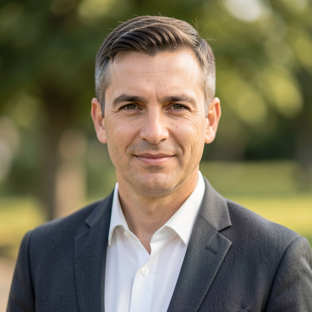 Портрет Милана Ђорђевића, регионалног уредника Pecana, мушкарац средних година
